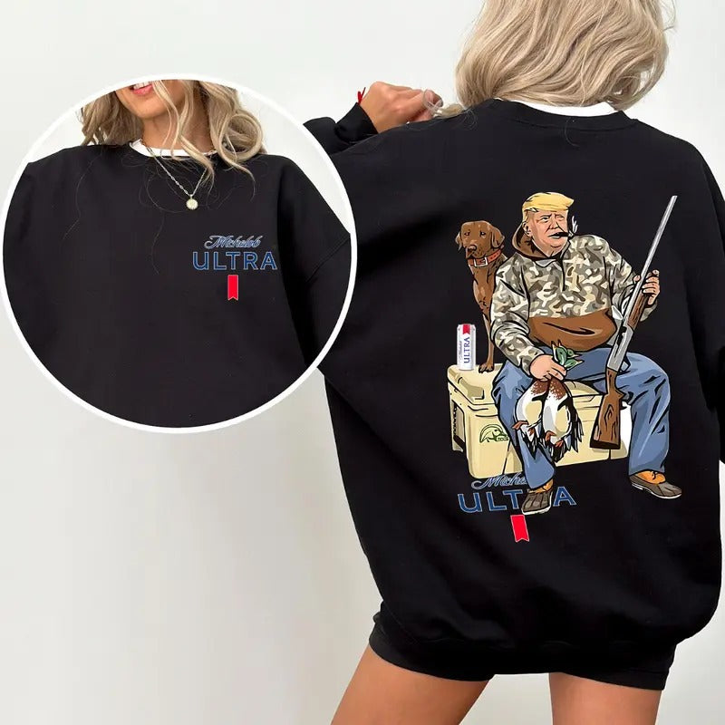 Hunter Trum With Michelob Ultra Beer Tshirt 2 Siders T-Shirt 2 Side Tee Sweatshirt Hoodie | PrintMintTees.com