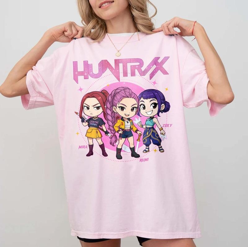 Huntrix Demon Hunters Comfort Colors Shirt, First Day of Kindergarten Shirt, Back to School Outfit, Gift For Kpop Fan,...