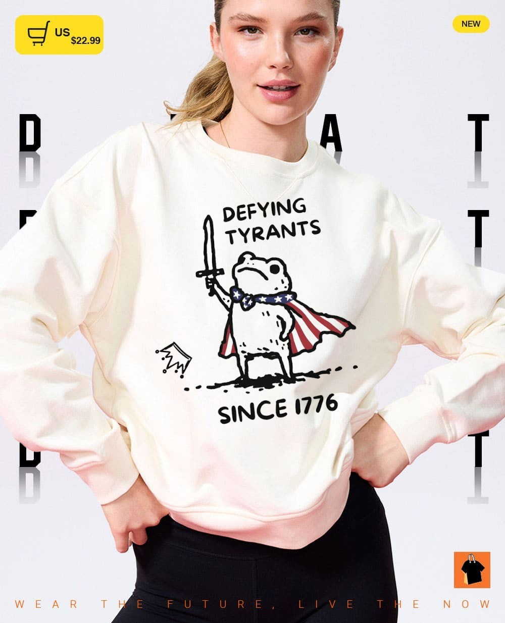Huzzah doodle frog warrior meme Defying Tyrants since 1776 Fourth of July shirt