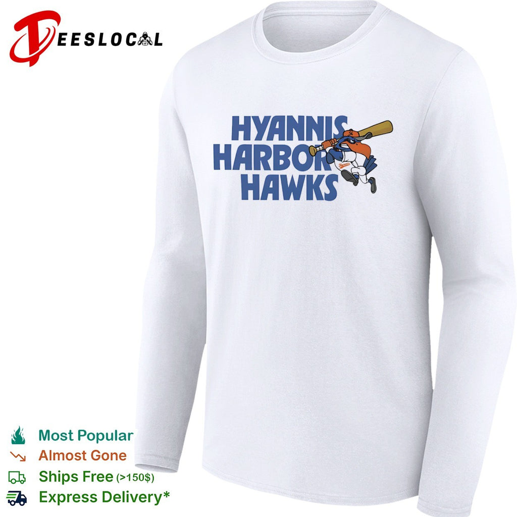 Hyannis Harbor Hawks Baseball Team Logo Mascot Character Cape Cod League shirt