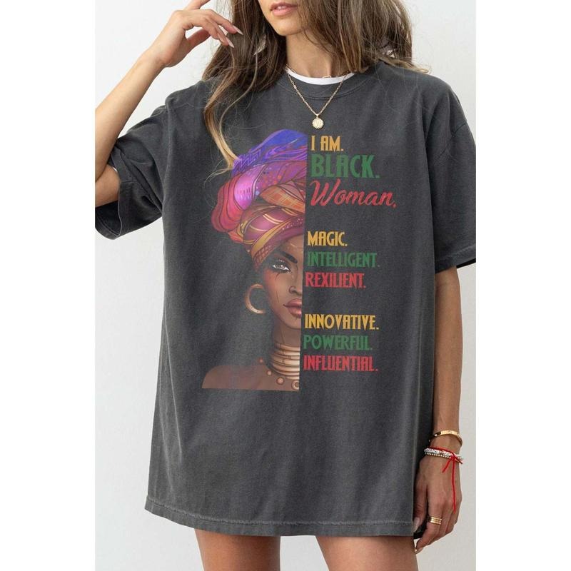 I Am A Black Woman Vintage Tee, unisex cotton Shirt Hoodie Sweatshirt | PrintMintTees.com