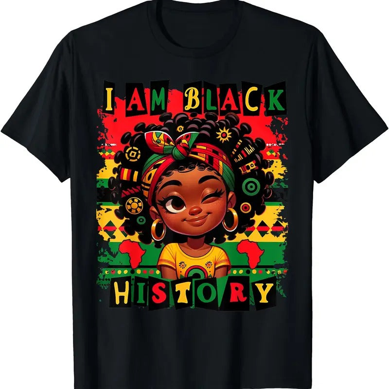 I Am Black History Month Black Melanin Girls T-Shirt | Unisex cotton tee Gifts, Crewneck Hoodie Sweatshirt