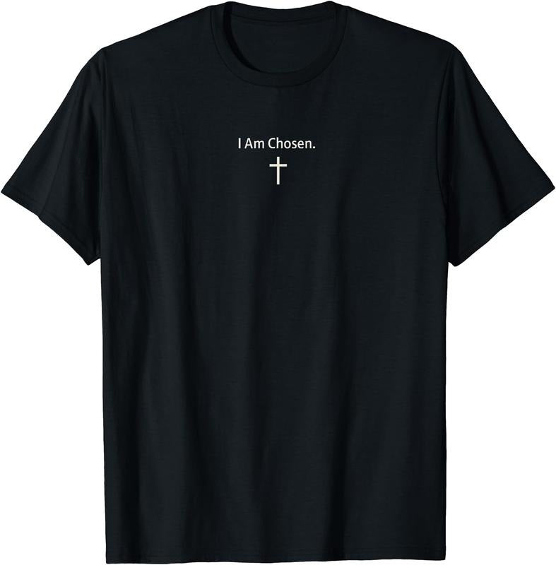 I Am Chosen Jesus Christian Faith Minimal Cotton Short Sleeve Shirt Hoodie Sweatshirt