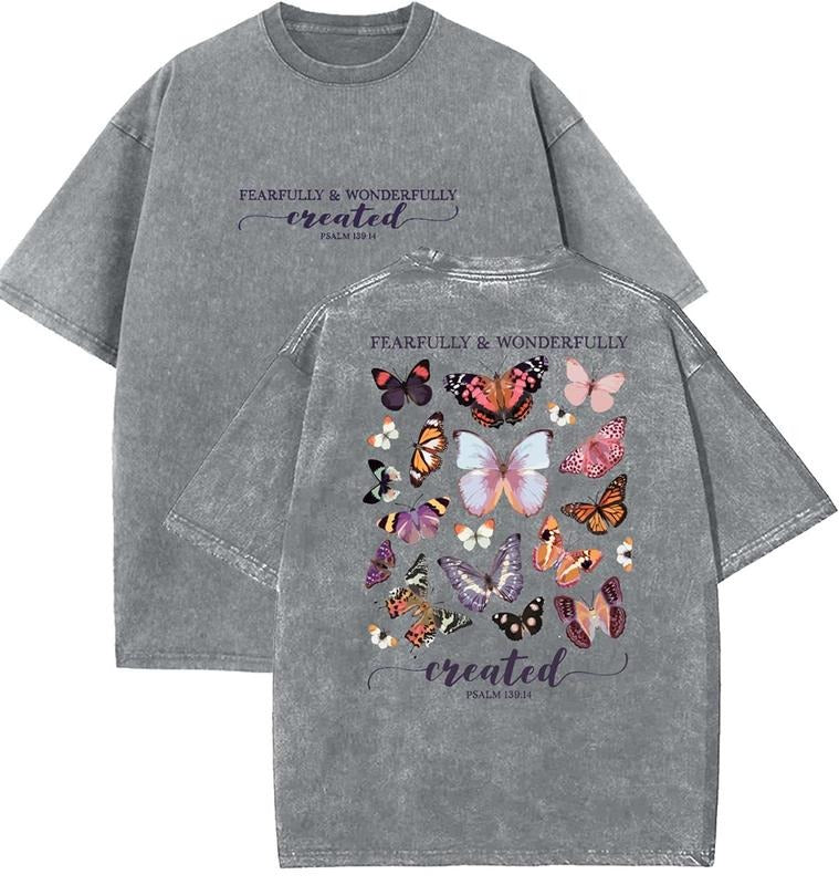 I Am Fearfully Wonderfully Made Washed Christian Vintage 90s Top Womenswear Cotton Mineral Color T-Shirts, Hoodie, Sweatshirt