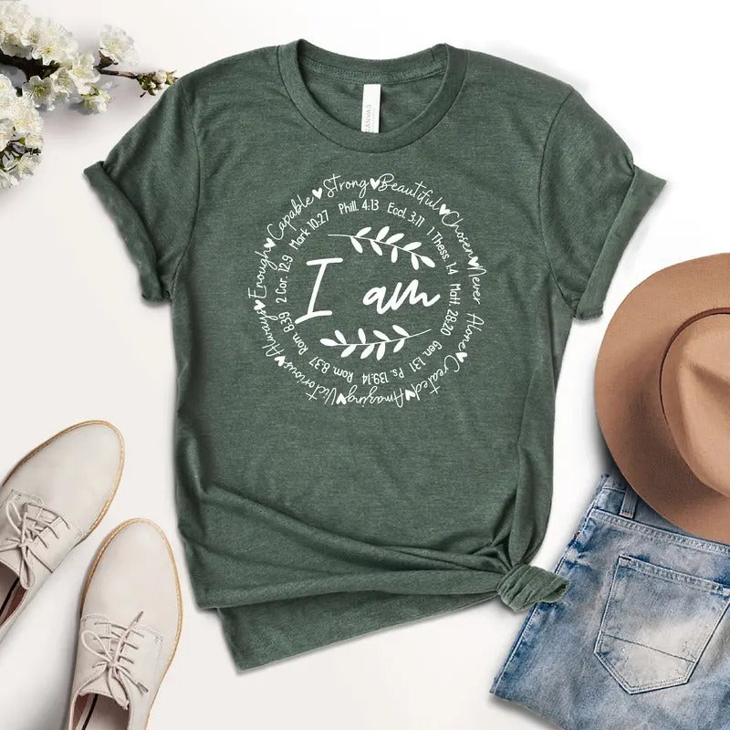I Am Inspiration Shirt Christian Shirt Religious Shirt Bible Verse Shirt Christian Gift Shirt Church Tee Christian Tee...