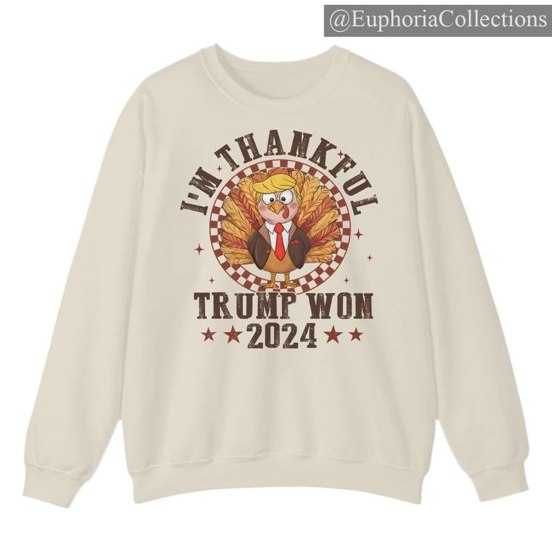 I Am Thankful #Trump Won Thanksgiving Winner Winner Turkey Dinner Chicken 2024 T-Shirt, Sweater, Hoodie , Global Trending...