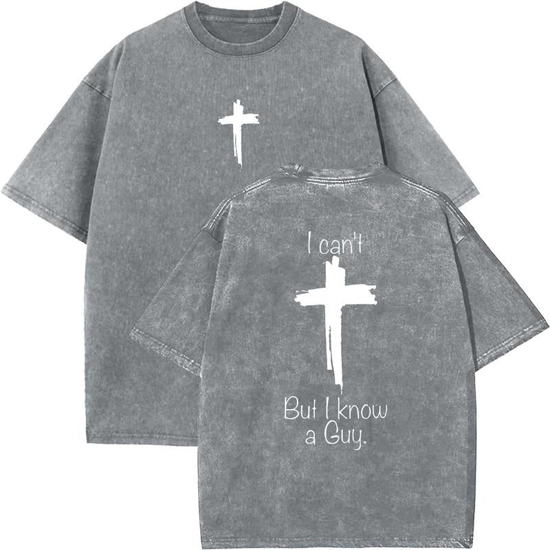 I Can't But I Know A Gay Unisex Washed T-Shirt, Christian t shirts, Vintage 90s Graphic Tee, Gift Top Womenswear Cotton...