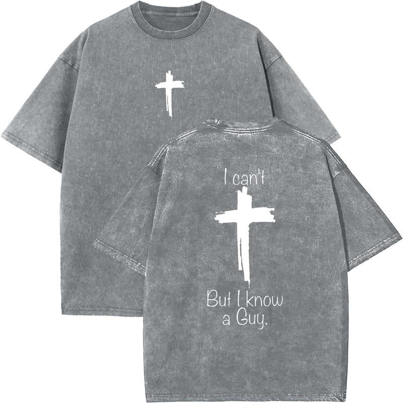 I Can't But I Know A Gay Unisex Washed T-Shirt, Christian t shirts, Vintage 90s Graphic Tee, Gift Top Womenswear Cotton...