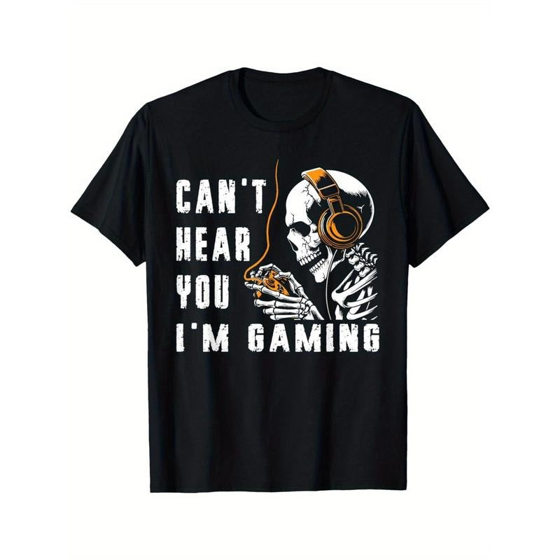 I Can't Hear You I'm Gaming, Skeleton Gamer Halloween Day T-Shirt made in usa Hoodie Sweatshirt | PrintMintTees.com