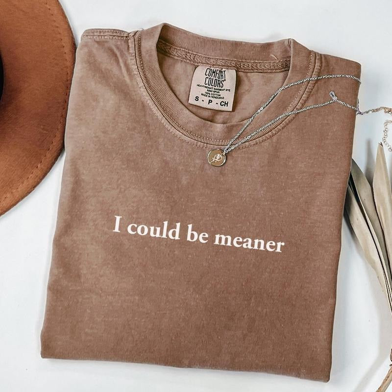 I Could Be Meaner Shirt, Sarcastic, Funny Humor Shirt, Sarcasm Shirt, Funny Quote Graphic Tee, Trendy Shirt Hoodie Sweatshirt