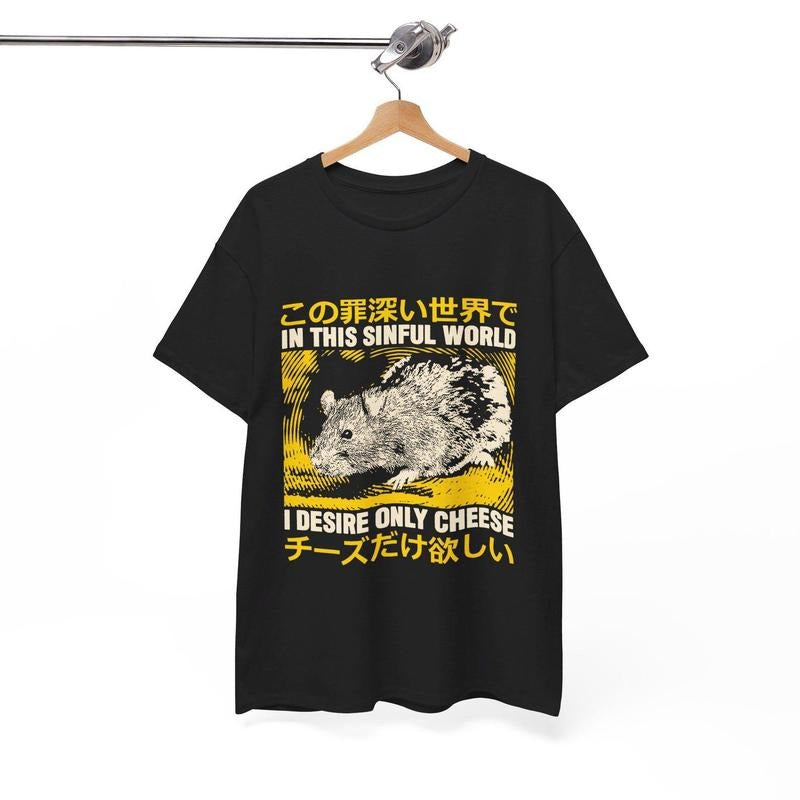 I Desire Only Cheese Rat T-Shirt Hoodie Sweatshirt | PrintMintTees.com