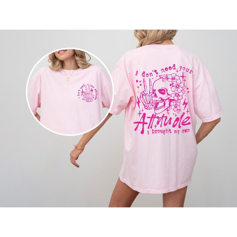 I Don't Need Your Attitude, Skeleton, Funny, Beach Wear, Summer Fun, Front and Back, Tshirt, Women's Comfort Color Tee,...