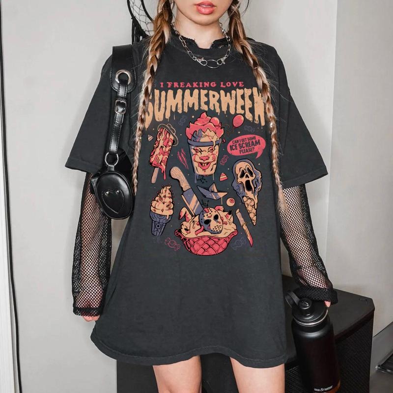 I Freaking Love Summerween T-Shirt, Halloween Characters Sweatshirt, Cute Halloween Summer Shirt Hoodie | PrintMintTees.com