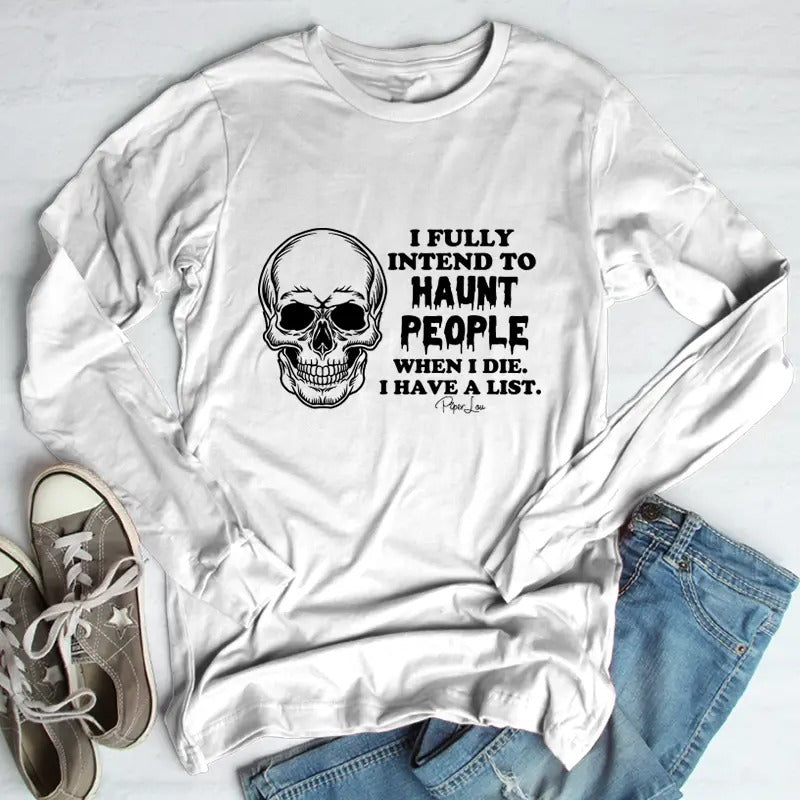 I Fully Intend To Haunt People Men's Long Sleeve Tee, Made in the USA, Long Sleeve Shirts, #Halloween #fall Hoodie Sweatshirt