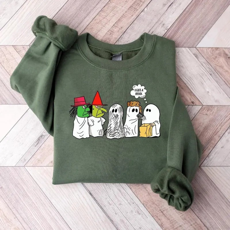 I Got A Rock Halloween Meme Sweatshirt, Funny Ghost Hoodie, Spooky Season Tshirt, Halloween Gift | PrintMintTees.com