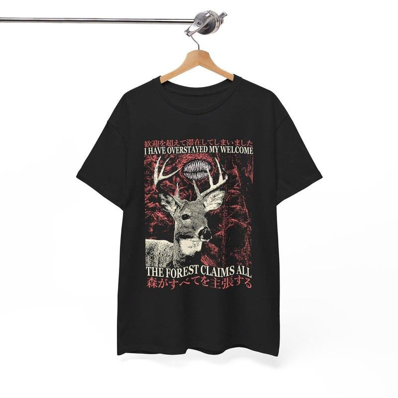 I Have Overstayed My Welcome Vintage Japanese Deer T-Shirt Hoodie Sweatshirt | PrintMintTees.com