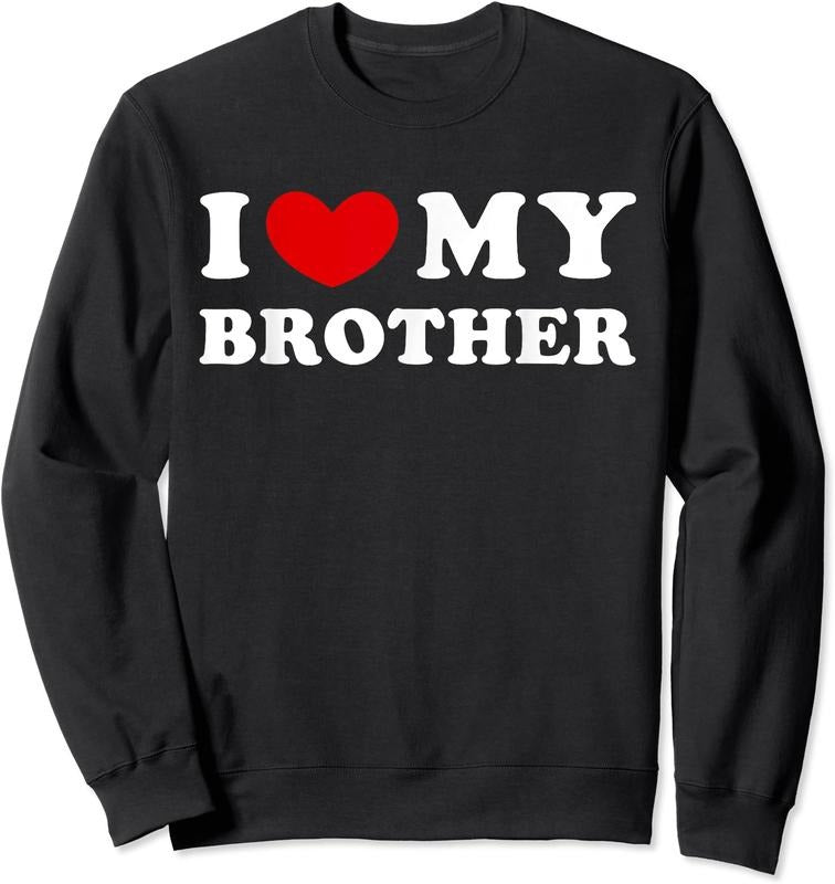 I Heart My Brother Shirt, I Love My Brother Unisex Crewneck Sweatshirt Hoodie | PrintMintTees.com