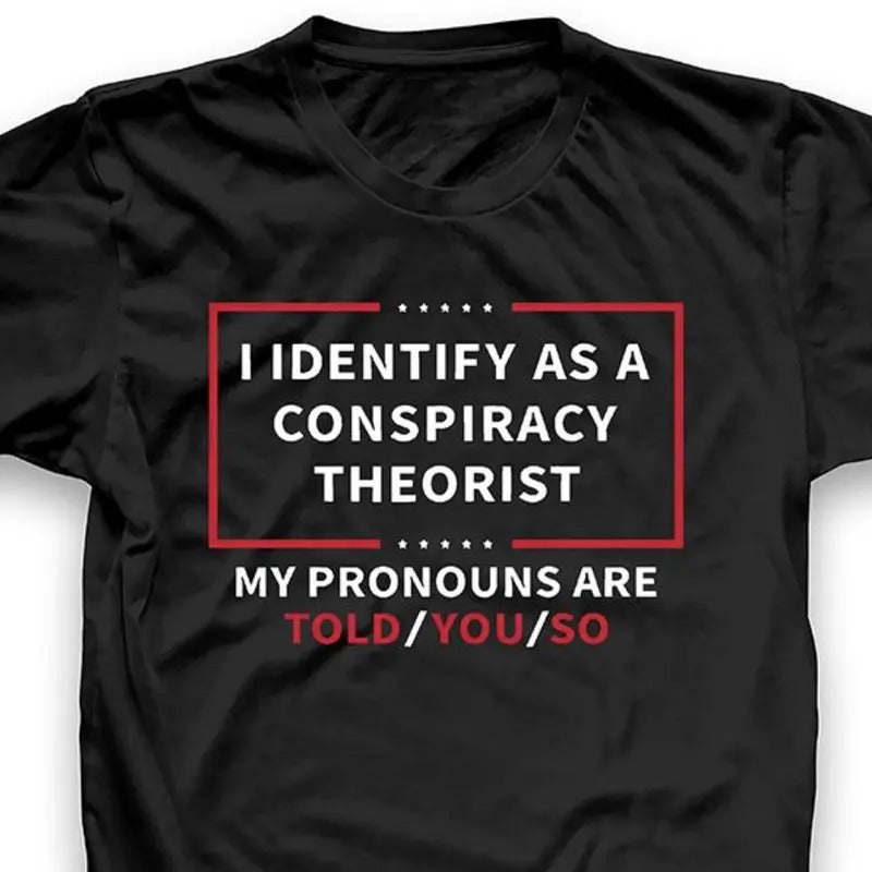 I Identify As A Conspiracy Theorist Tshirt, Shirt For Men And Women Hoodie Sweatshirt | PrintMintTees.com