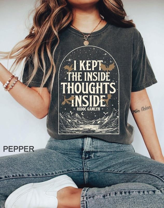 I Kept The Inside Thoughts Inside Shirt, Basgiath War College, Fourth Wing Shirt, Onyx Storm Shirt, Quest Squad Shirt,...