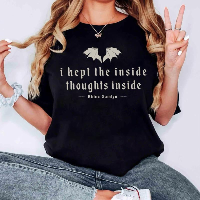 I Kept The Inside Thoughts Inside Shirt, Quest Squad Shirt, Fourth Wing Shirt, Bookish Gift, Dragon Rider Sweatshirt,...