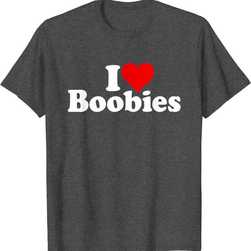 I LOVE HEART BOOBIES Cotton Size S 5XL Shirt Hoodie Sweatshirt