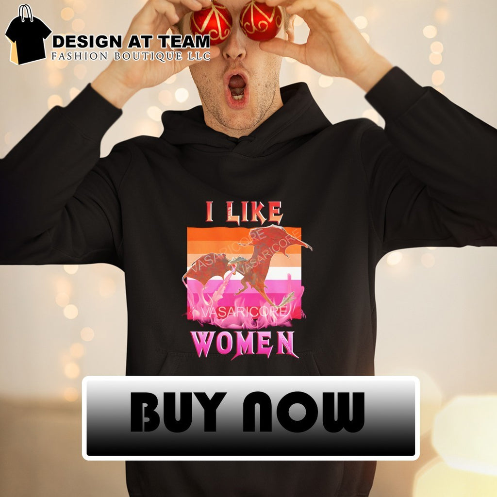 I Like Women Lesbian slogan dragon flag shirt