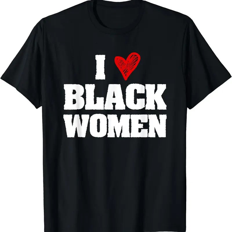 I Love Black Shirt Cotton Short Sleeve Size S 5XL T-Shirts, Hoodie, Sweatshirt
