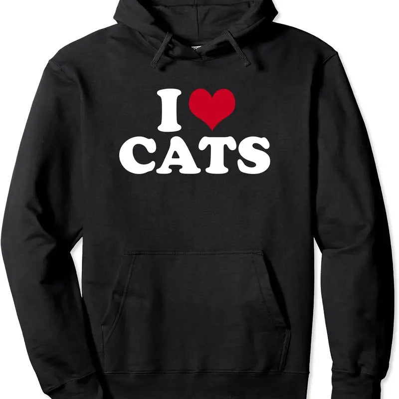 I Love Cats Funny Hoodie | Unisex Hooded Sweatshirt T-Shirts | PrintMintTees.com