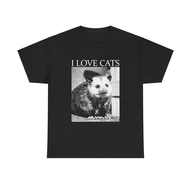 I Love Cats Opossum T-Shirt Hoodie Sweatshirt | PrintMintTees.com