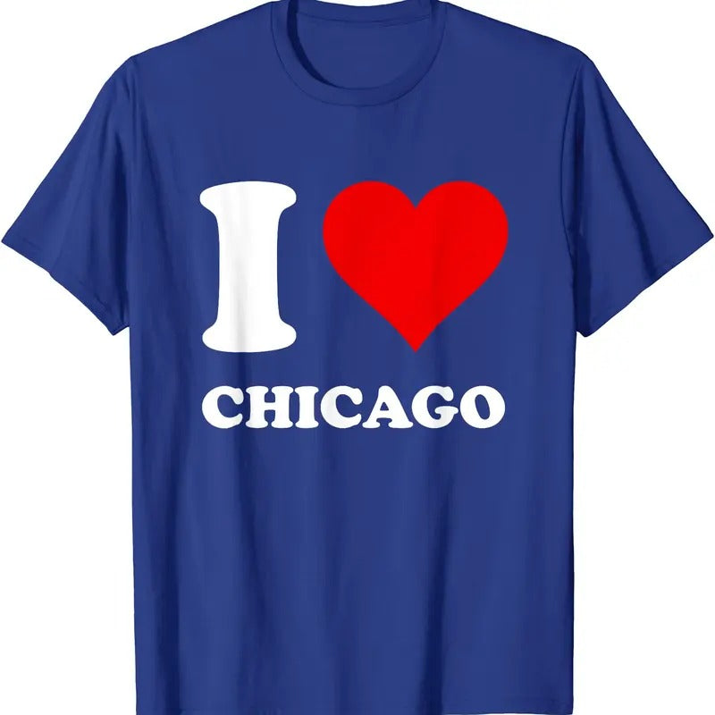 I Love Chicago T-Shirt | Unisex Cotton Tee, Size S-5XL Hoodie, Sweatshirt | PrintMintTees.com