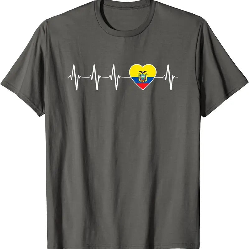 I Love Ecuador Flag Gift T-Shirt | Unisex Cotton Tee, Size S-5XL Hoodie, Sweatshirt | PrintMintTees.com