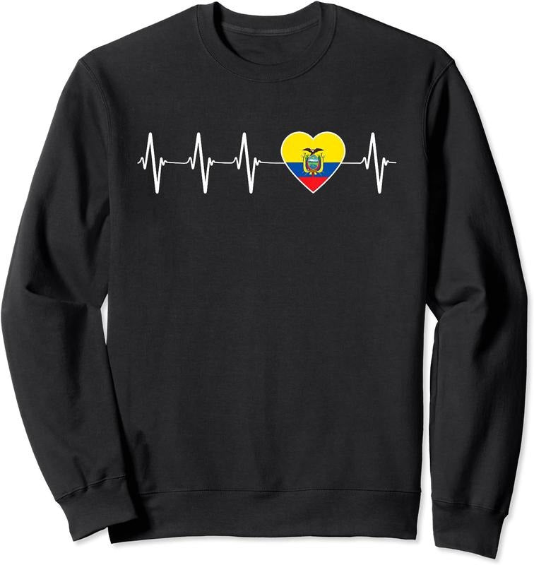 I Love Ecuador Flag Gift Unisex Crewneck Sweatshirt Shirt Hoodie | PrintMintTees.com