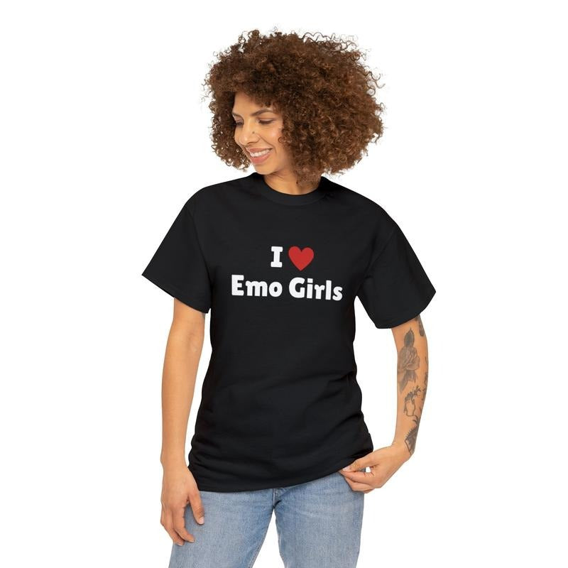 I Love Emo Girls T Shirt, I Heart Emo Girls Shirt, I Love Shirt, I Heart Shirt, Classic Unisex T-Shirt, Gifts For Men...