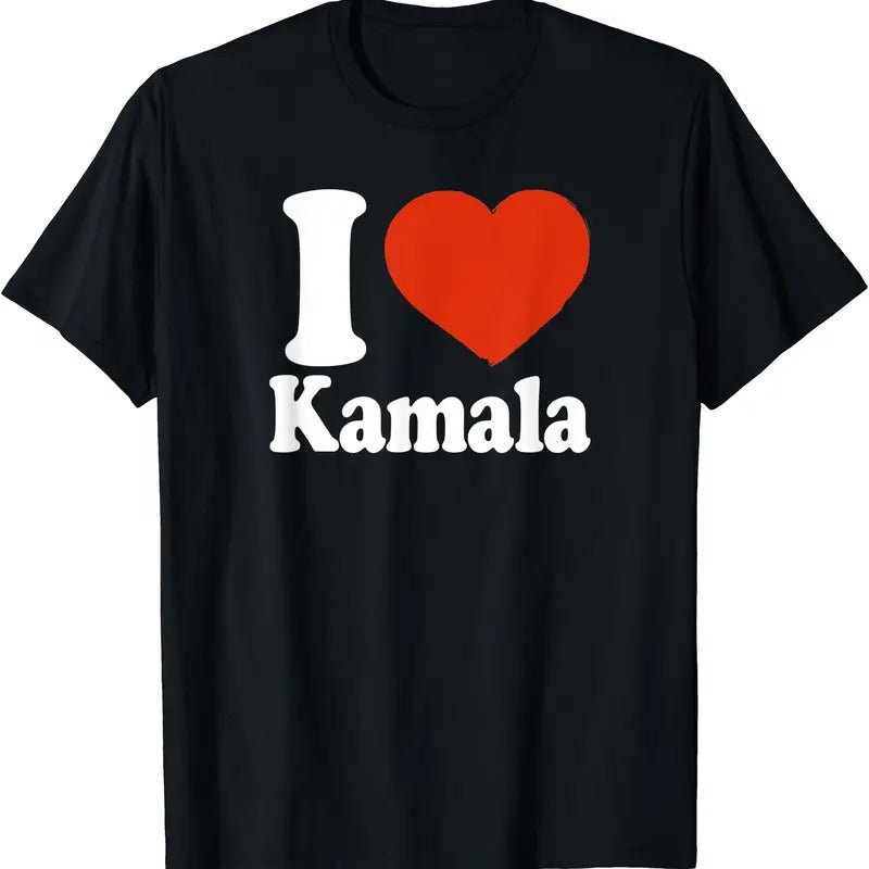 I Love Kamala, I Heart Kamala, Kamala Harris T-Shirt | Unisex Cotton Tee, Size S-5XL Hoodie, Sweatshirt | PrintMintTees.com