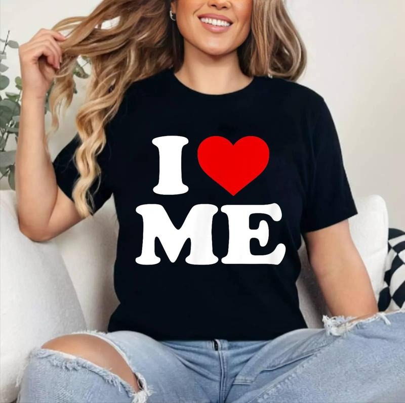 I Love ME - Heart T-Shirt | Cotton 100%, Crewneck, Top Womenswear Hoodie, Sweatshirt | PrintMintTees.com