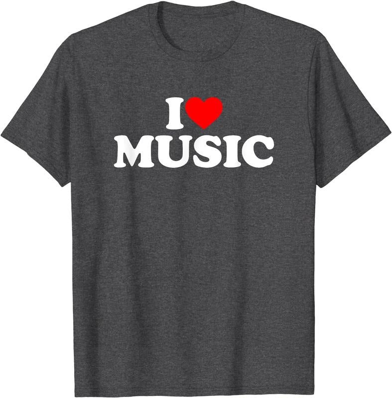 I Love Music T-Shirt | Unisex Cotton Tee, Size S-5XL Hoodie, Sweatshirt | PrintMintTees.com