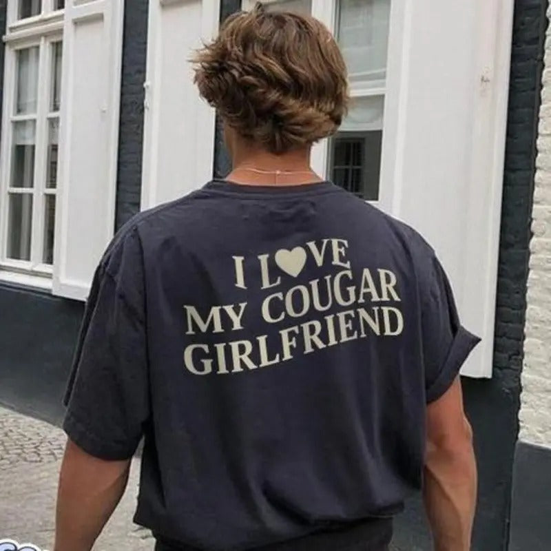 I Love My Cougar Girlfriend Shirt, Boyfriend Gift, I Love My Girlfriend Tee, I Heart My Cougar T-shirt, Valentines Gift,...