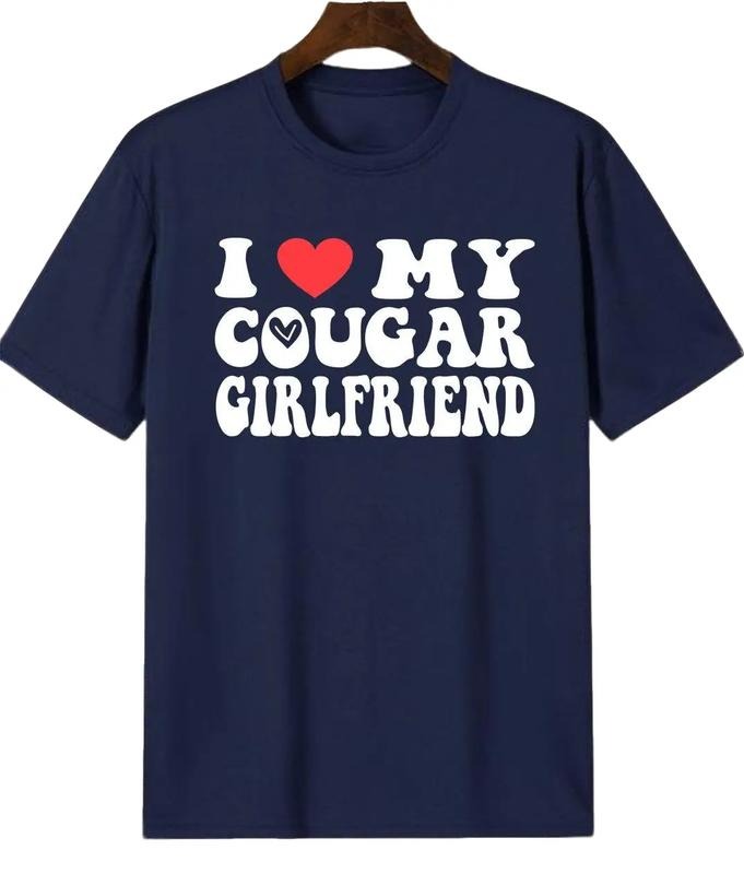 I Love My Cougar Girlfriend Shirt, Heart My Cougar Girlfriend, Funny Girlfriend Shirt, I Love Cougar Shirt, Gift For Men,...