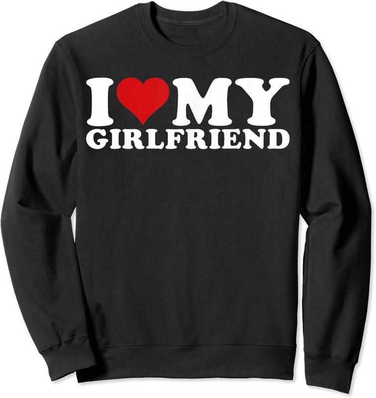I Love My Girlfriend Shirt, I Heart My Girlfriend Unisex Crewneck Sweatshirt Hoodie | PrintMintTees.com