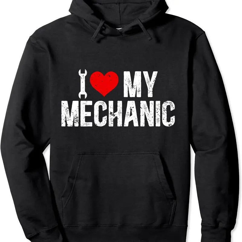 I Love My Mechanic Wife Mechanic's Wife Of A Mechanic Hoodie | Unisex Hooded Sweatshirt Shirt | PrintMintTees.com