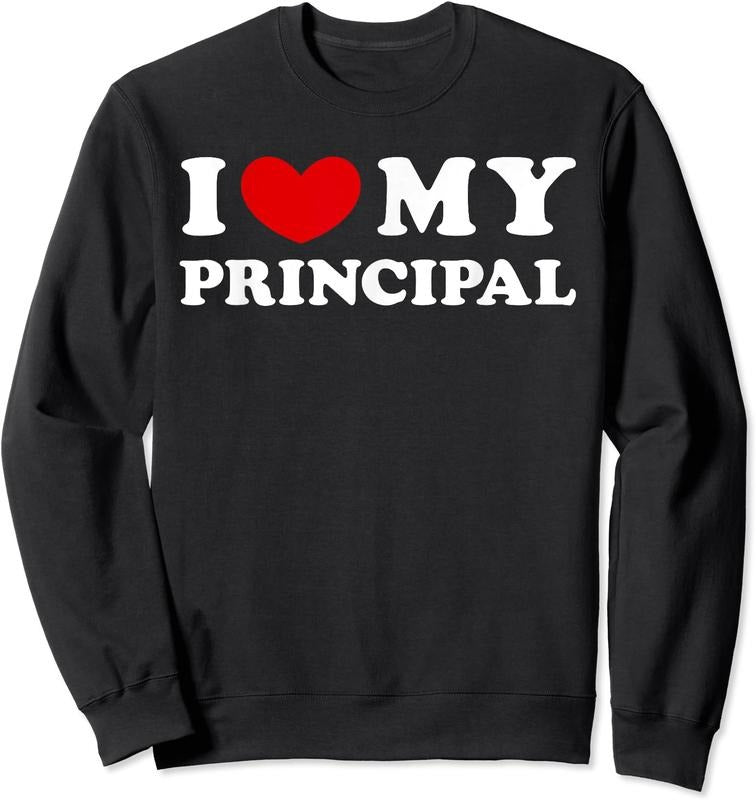 I Love My Principal Shirt, I Heart My Principal Unisex Crewneck Sweatshirt Hoodie | PrintMintTees.com