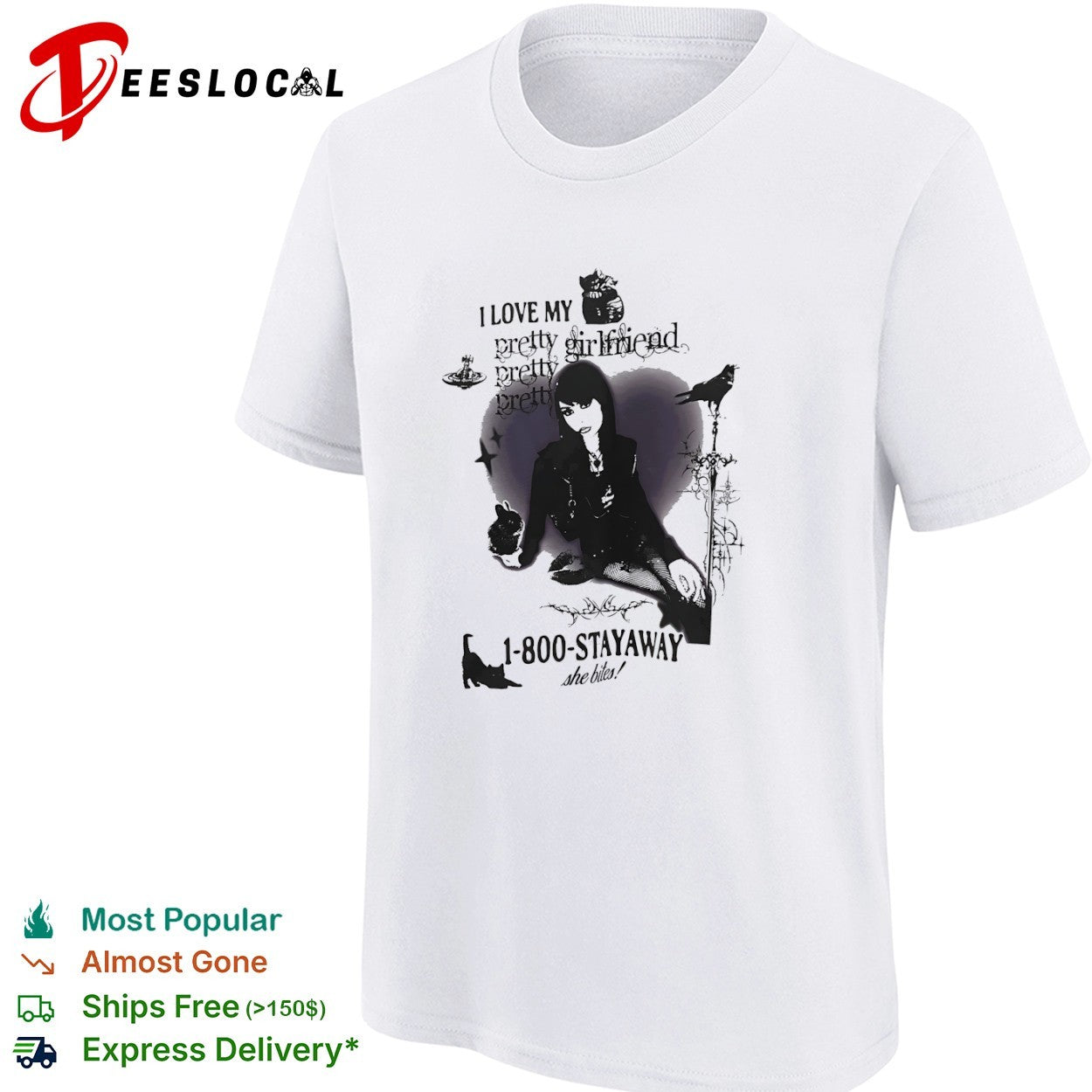 I Love My pretty girlfriend 1 800 Stayaway she bites Vivienne Westwood shirt