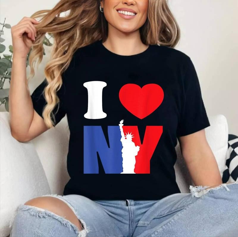 I Love The New York Statue Of Liberty T-Shirt | Cotton 100%, Crewneck, Top Womenswear Hoodie Sweatshirt | PrintMintTees.com