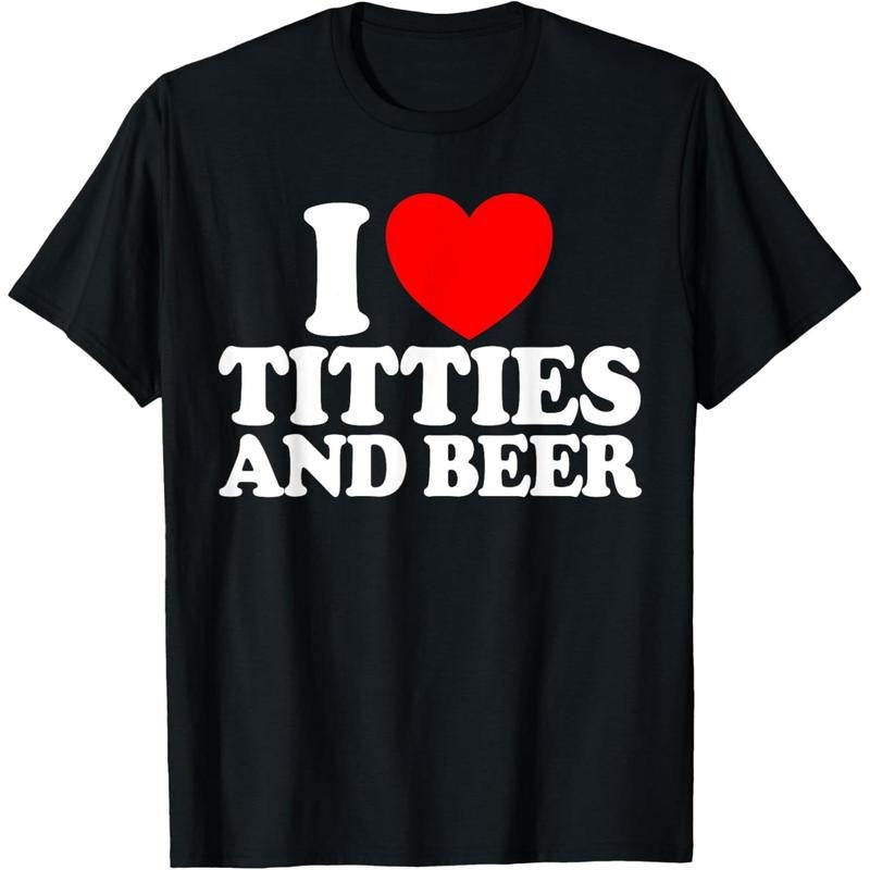 I Love Titties And Beer Funny Men's I Love Titties And Beer T-Shirt  made in us Hoodie Sweatshirt | PrintMintTees.com