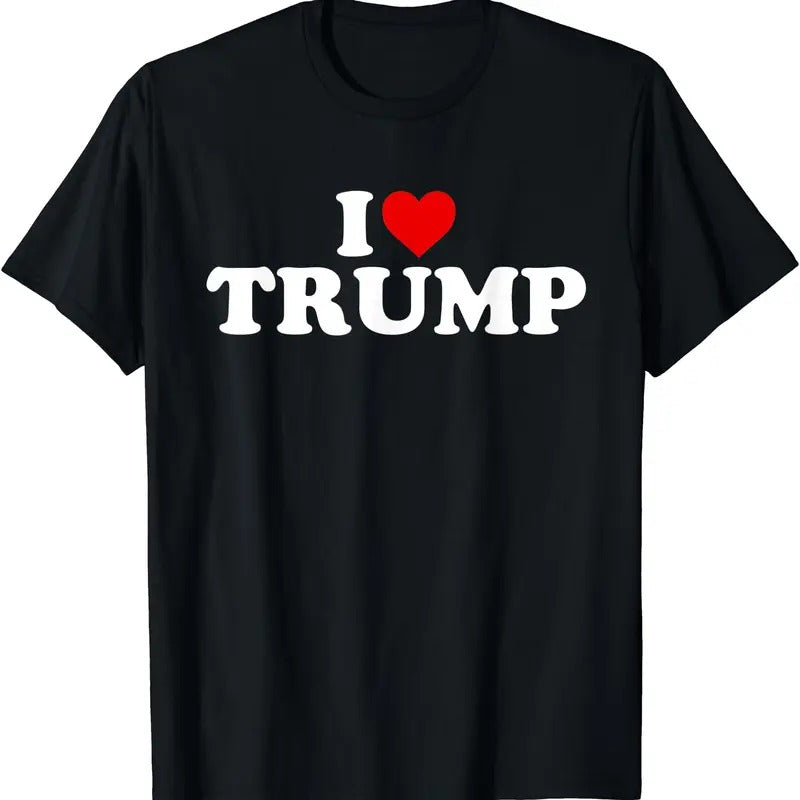 I Love Trump - Heart T-Shirt | Unisex Cotton Tee, Size S-5XL Hoodie Sweatshirt | PrintMintTees.com