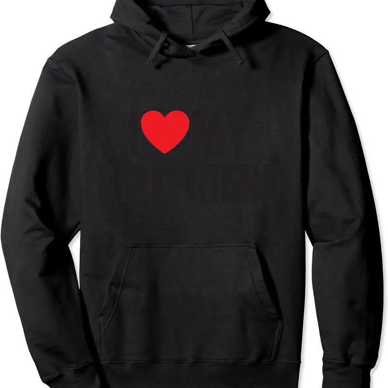 I Red Heart My Girlfriend GF - I Love My Girlfriend Hoodie | Unisex Hooded Sweatshirt Shirt | PrintMintTees.com
