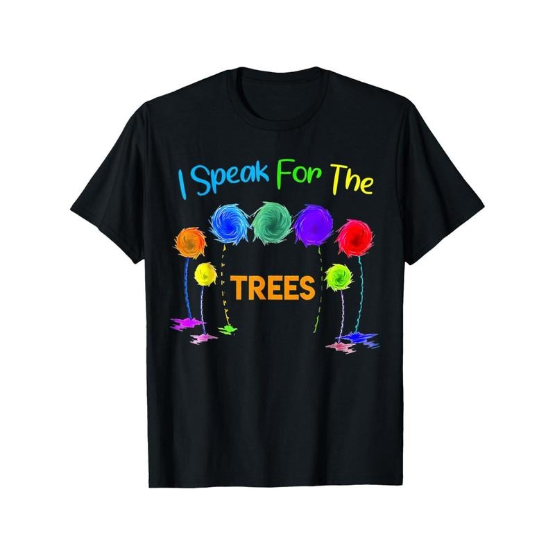 I Speak For Trees Earth Day Save Earth Inspiration Hippie T-shirt Earth Day Tees Casual Comfortable Short Sleeve Crew...