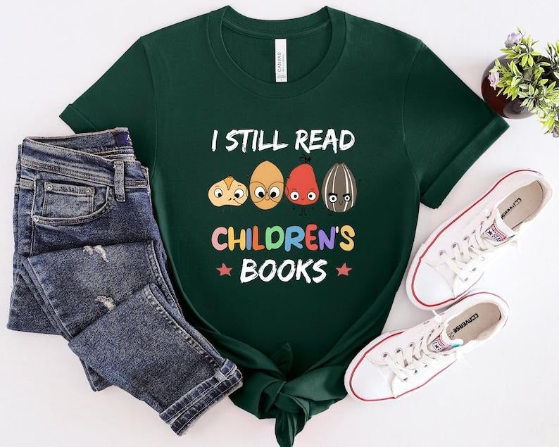 I Still Read Children's Book Shirt, Funny Reading Shirt For Book Lover, Cute Bookworm Gift, Librarian Tshirt, Bookish...