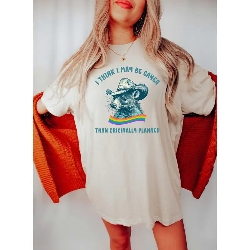 I Think I May Be Gayer Shirt, Retro Pride, Opossum Shirt, Pride Month Shirt, Funny Pride Shirt Gay Shirt Hoodie Sweatshirt