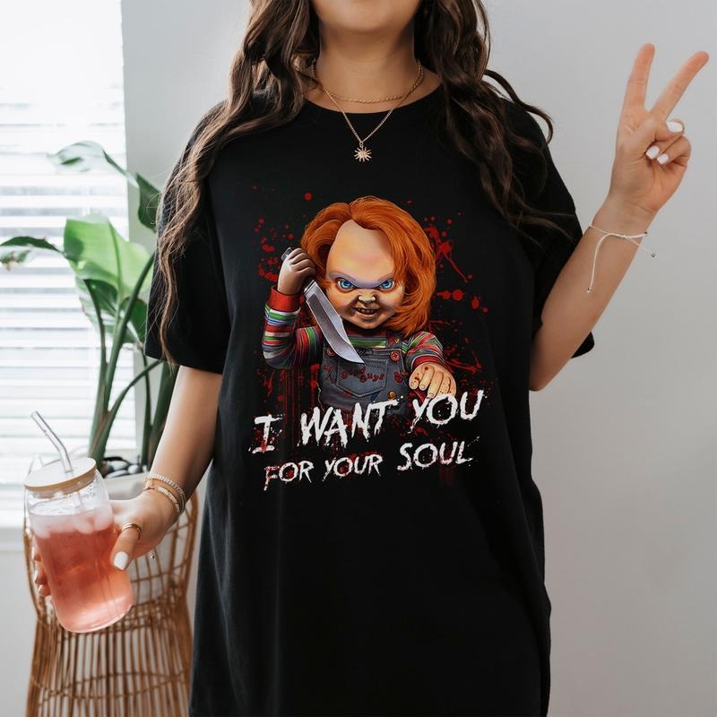 I Want You For My Soul Child's Play Movie Lovers Tee Chucky Halloween Horror Shirt Hoodie Sweatshirt | PrintMintTees.com